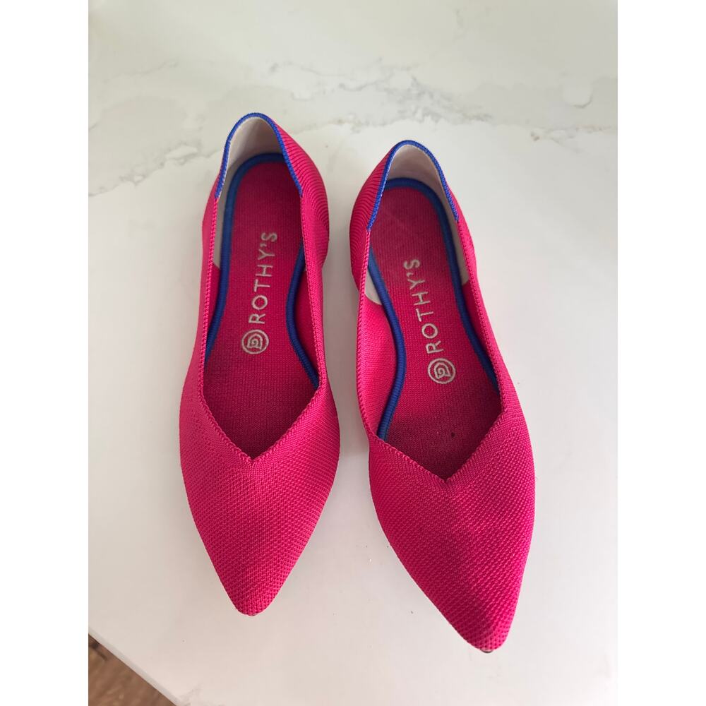 ROTHY'S The Point Ballet Flats in Retired Hot Pink Size 8.5 - Picture 5 of 7